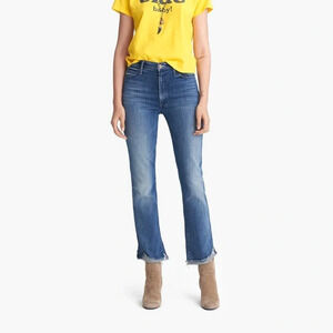 Mother Denim High Waisted Rascal Ankle Slit Flip Double Shot Espresso Jeans
